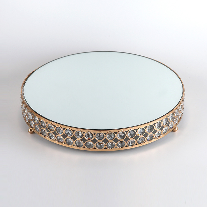 European-Style Retro Mirror Metal Tray Cosmetics Storage Tray Model Room Home Storage Tray Factory Direct Sales