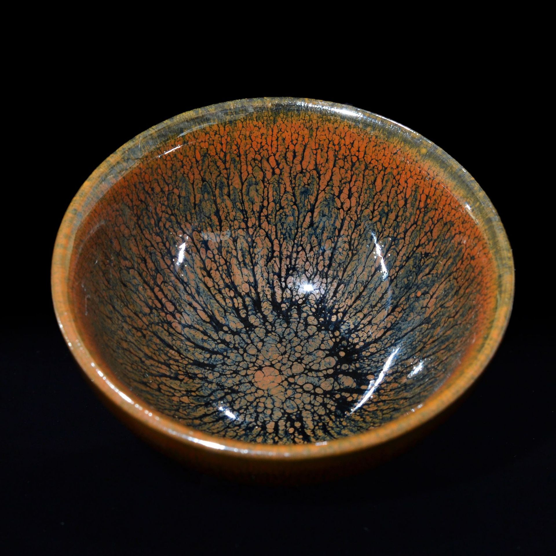 建阳水吉建盏油滴百花盏水墨丹青定制主人杯天目茶碗单杯厂家批发