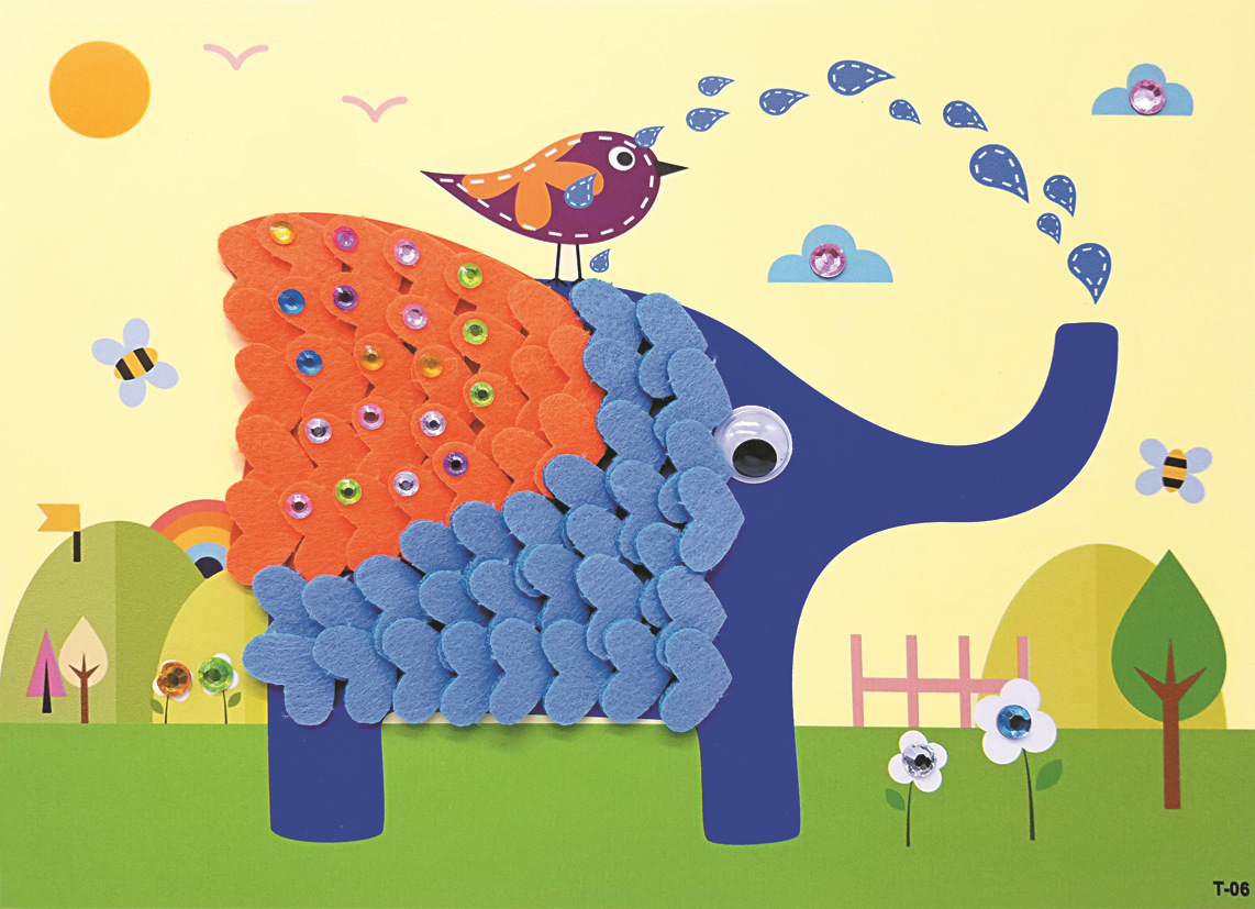 新品不织布贴画 布艺立体贴画 儿童手工制作粘贴画 diy幼儿贴画