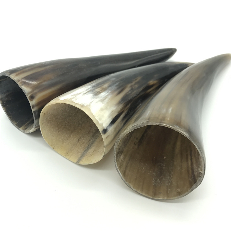 天然牦牛角黑牛角空心长25-30cm工艺品加工雕刻镶嵌材料摆件藏族