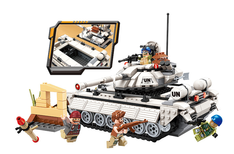 启蒙积木雷霆使命3201-15坦克装甲突击战车男孩军事益智拼装玩具