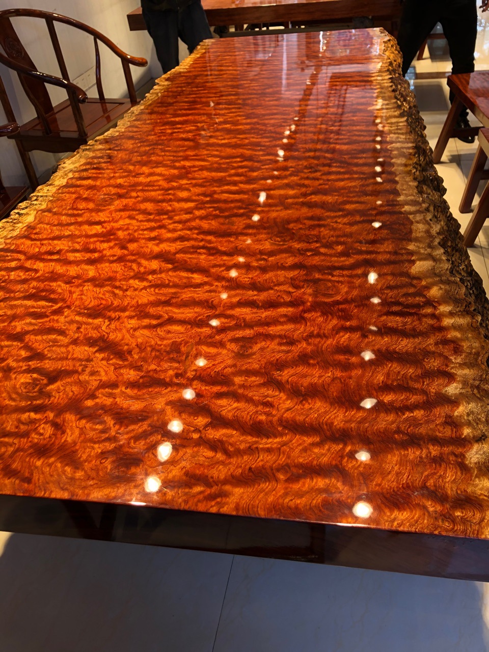 油黄檀奥坎鸡翅木黑檀胡桃木大板黑檀大板茶桌实木原木红木茶台茶板2