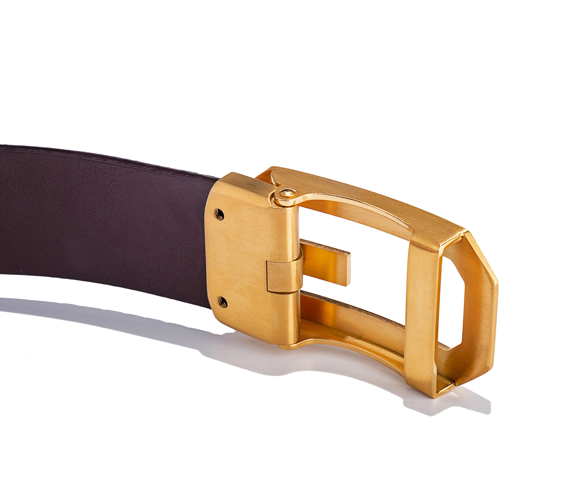 男士不锈钢扣头真皮腰带 意大利进口头层牛皮纯牛皮自动扣皮带