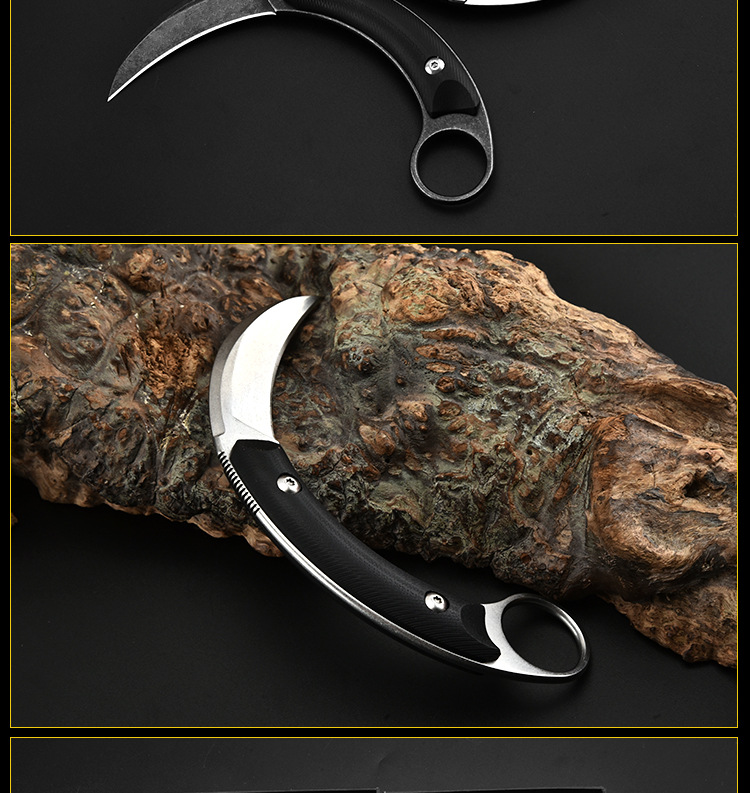 厂家直销户外影月爪刀不锈钢爪子刀多功能防身刀野营求生刀具