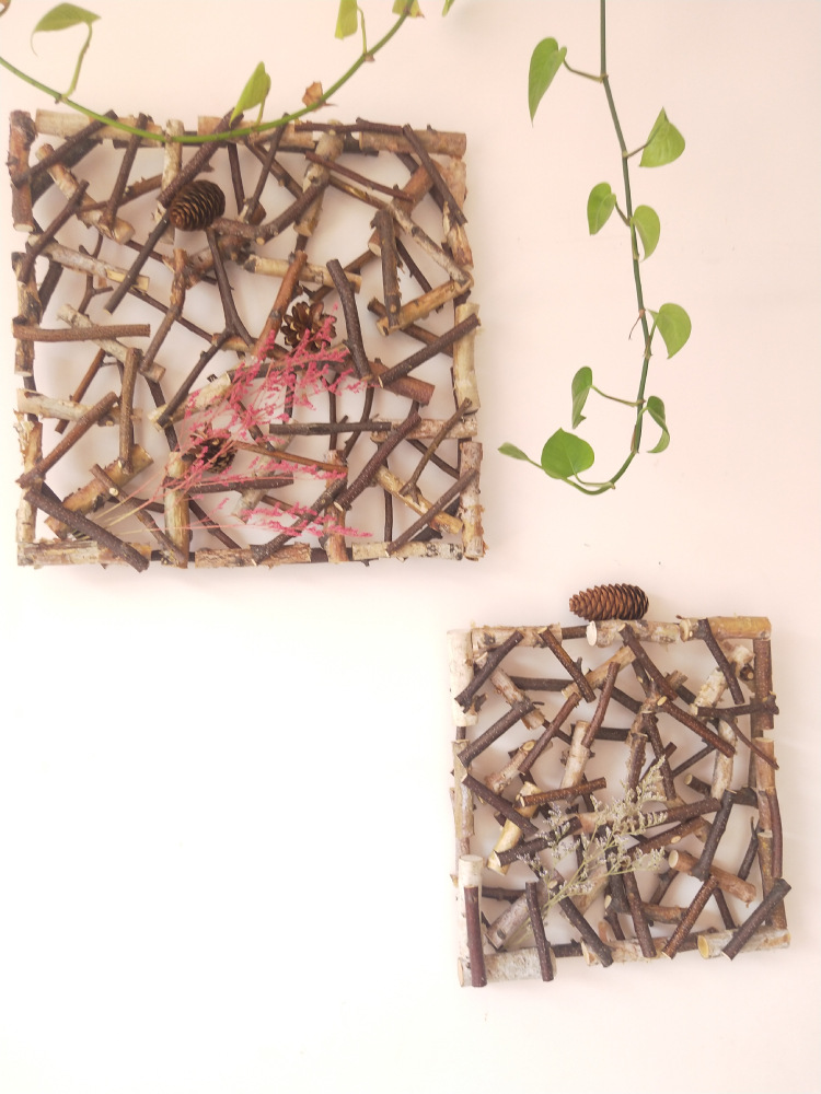 创意北欧复古桦树枝壁饰家居店铺墙壁装饰墙面挂件壁挂跨境采购
