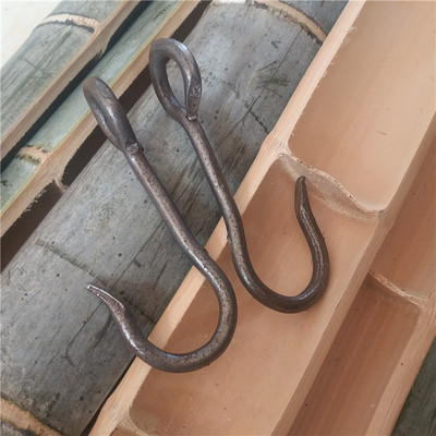 竹扁担挑水扁担竹挑子儿童扁担竹制挑簸箕纯手工楠竹铁钩麻绳道具