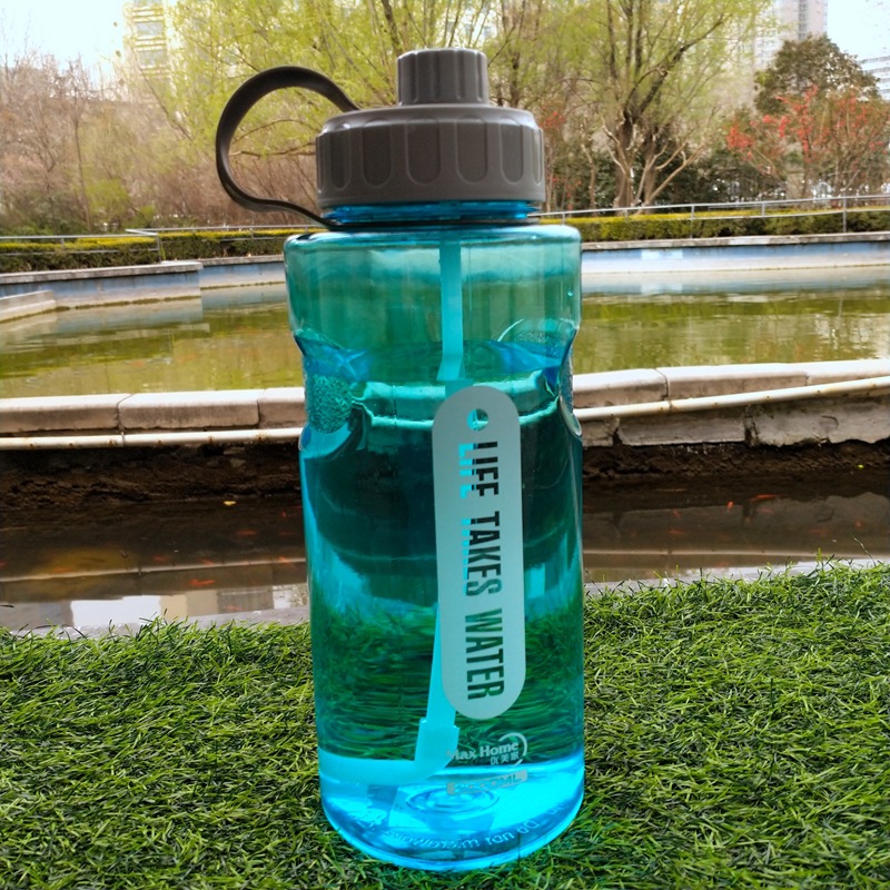2l大容量 塑料杯运动水壶户外健身水瓶水杯便携磨砂太空杯带吸管