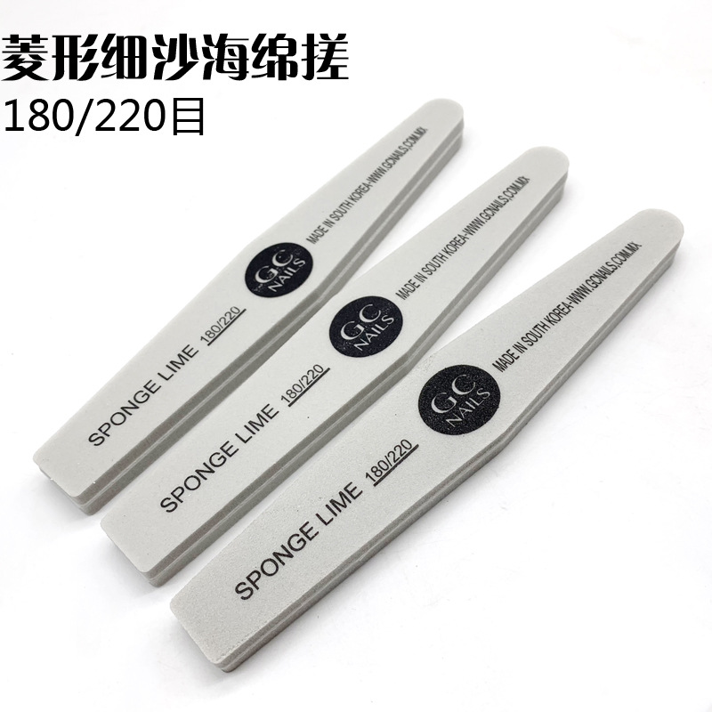 SOURCE Factory Customized Nail Art Fine Sand Sponge Rub Diamond Double-Sided Polishing Nail File Strip in Stock Wholesale