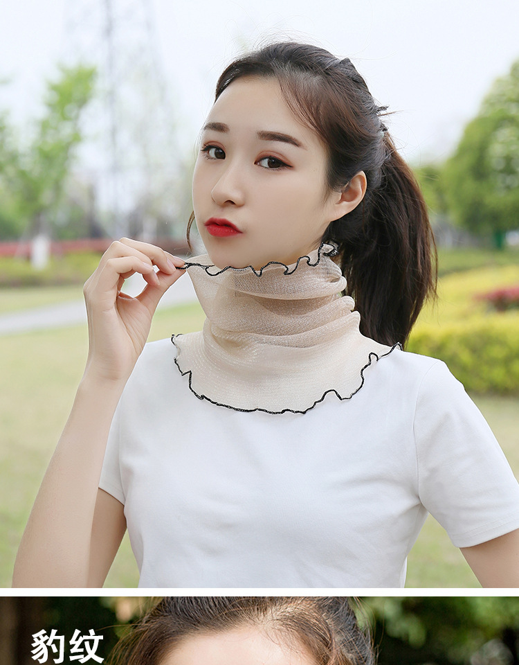 清仓库存围脖女套头夏季防晒薄款小丝巾变面纱百搭护颈椎脖套