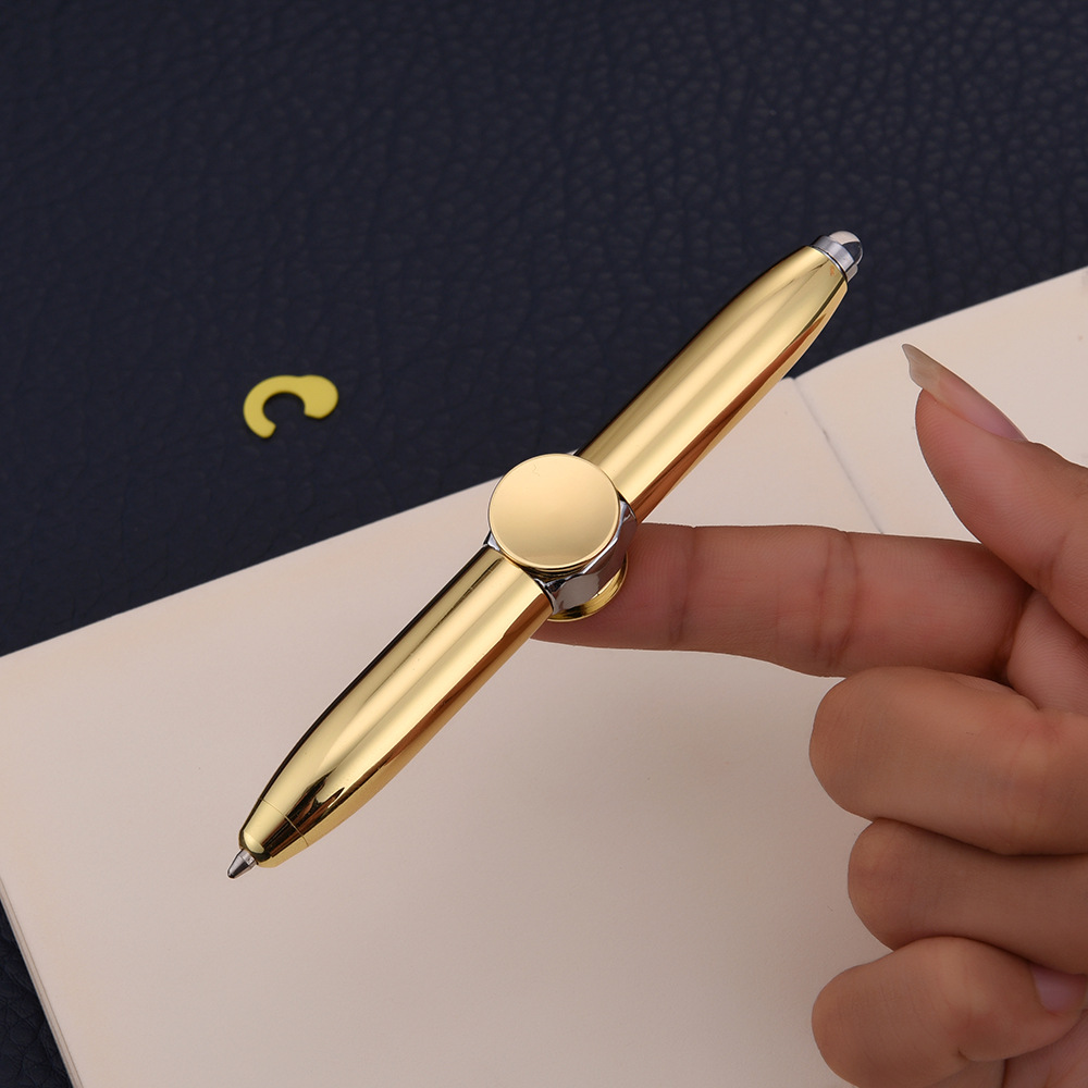 创意减压陀螺笔 时尚手指陀螺笔 多功能led金属圆珠笔 陀螺笔