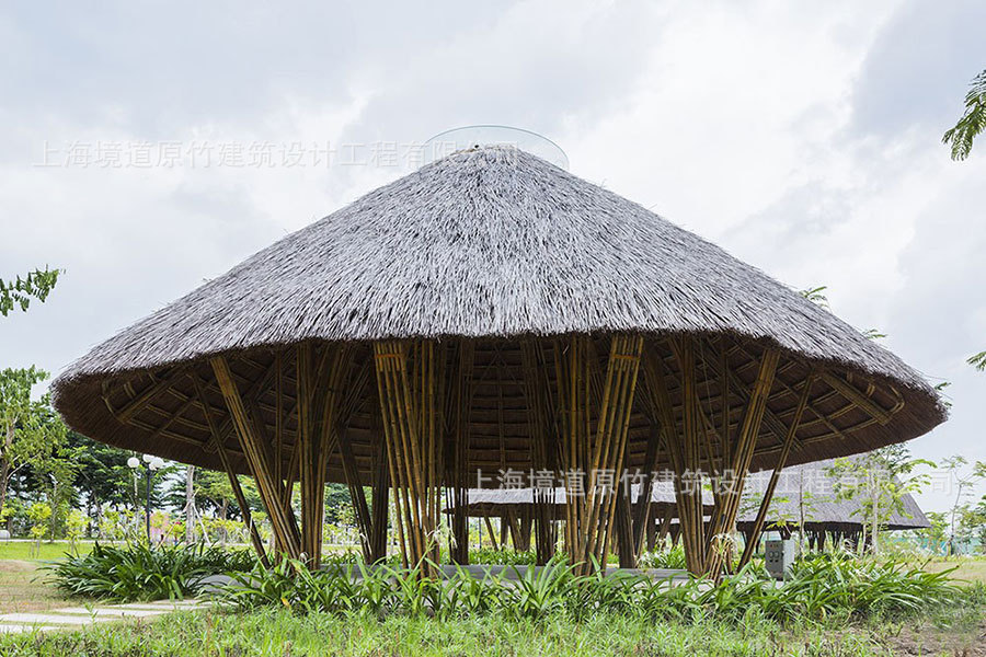 【境道】竹建筑 拱形顶竹景观 竹餐厅 越南竹房子 竹屋 圆形竹亭