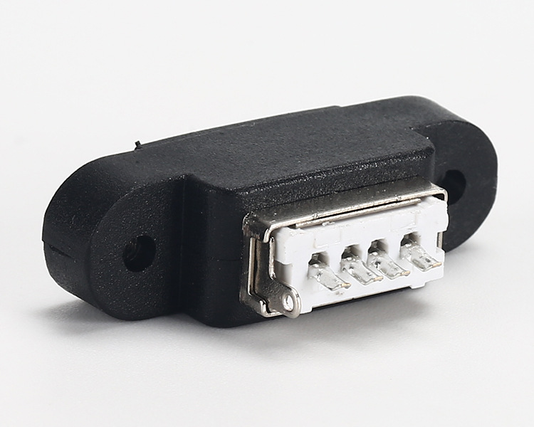 usb连接器件连接头 usb焊线插板贴片公母头带耳连接器端子usb接口