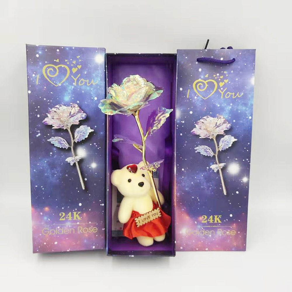 Factory Gold-Foil Roses Color Gold Artificial Flower Qixi Valentine's Day Teacher's Day Creative Gift Activity Gift