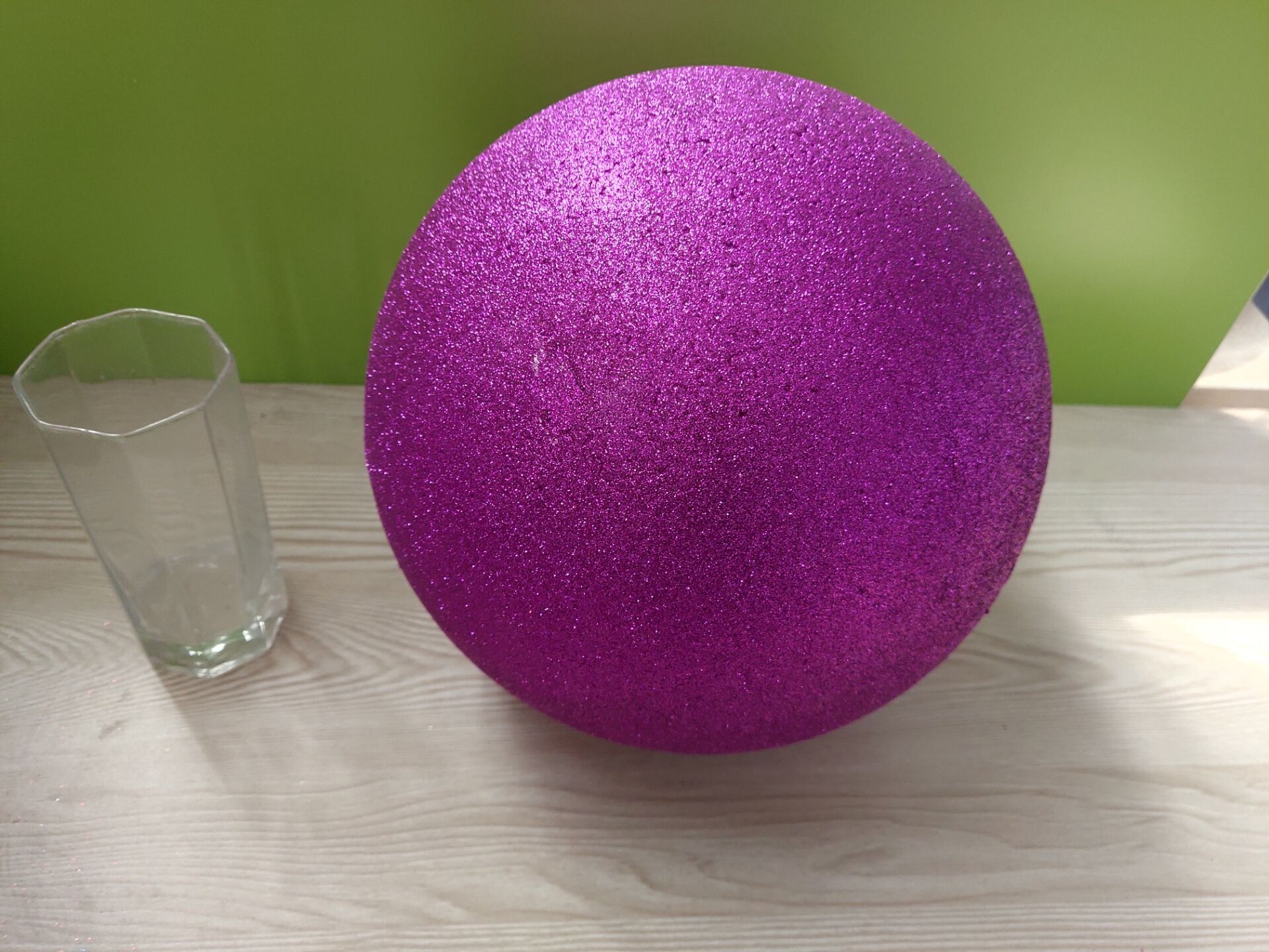 保利龙金葱粉球紫色金色泡沫圆球婚庆装饰会场布置diy挂件6-30cm