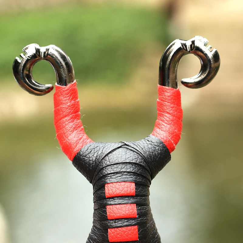 弹弓运动户外 传统弹弓不绣钢狐狸带圆形皮筋反曲弹弓批发跨境