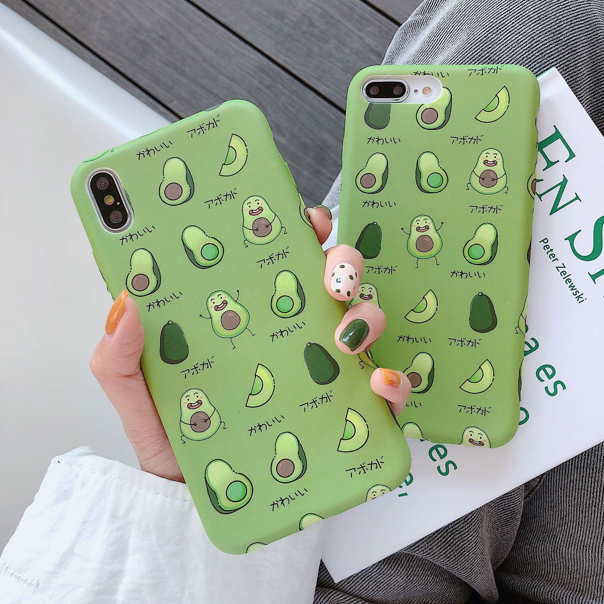 绿色牛油果适用苹果x手机壳 iphonexsmax男女款可爱678plus软硅胶