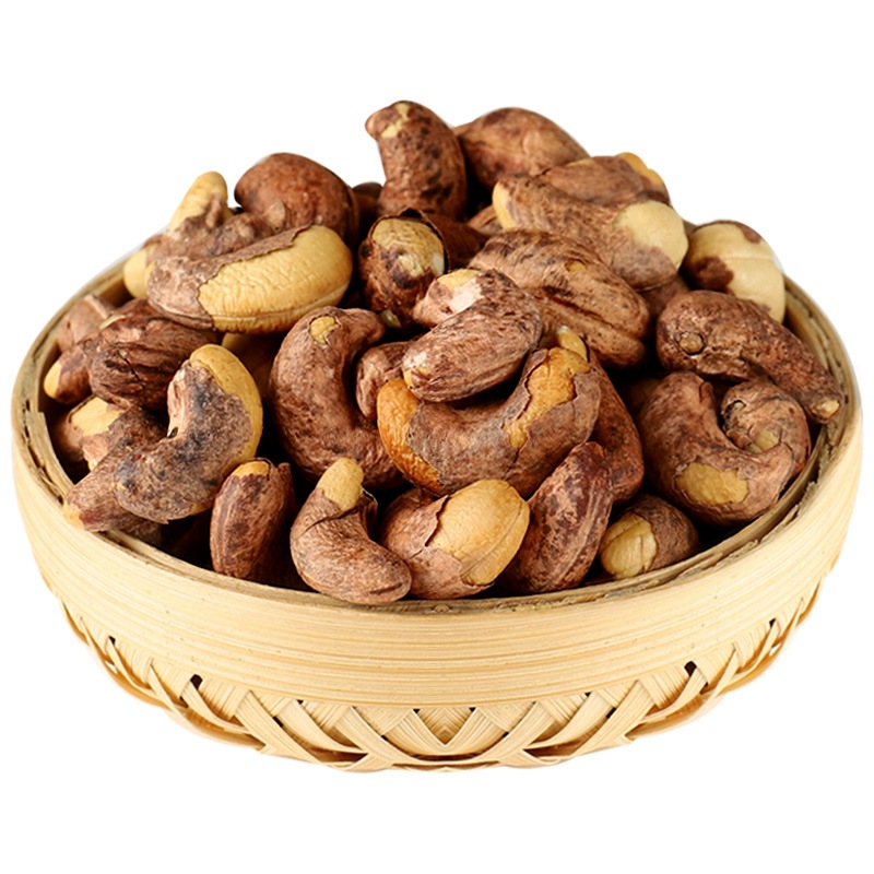 新货越南虎皮腰果仁500g原味烘焙特大颗粒a180 带皮盐焗腰果坚果