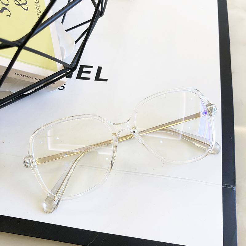 tr90方形透明框防蓝光平光镜男女同款ins潮个性框架眼镜配近视镜