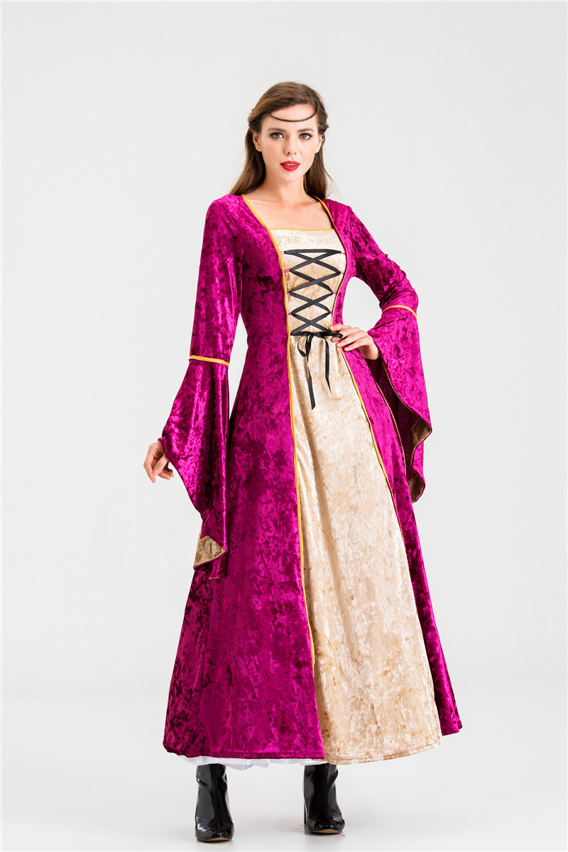 万圣节欧洲复古宫廷装扮服装女王皇后角色演出长裙影楼拍摄服批发