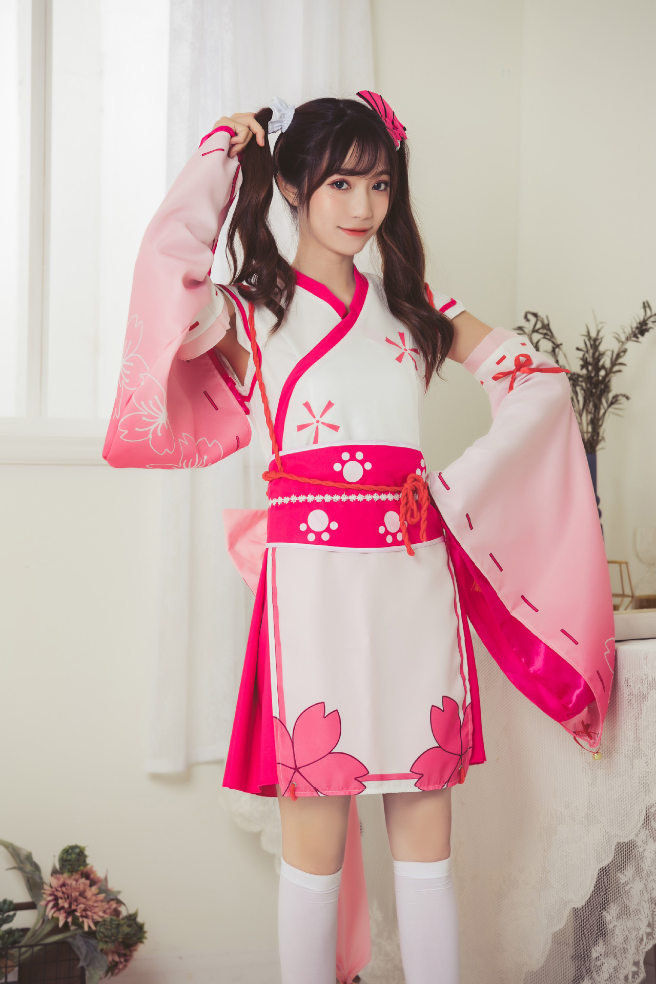 新款王者cos服小乔樱猫花可爱日系同人和风和服cosply游戏服装女