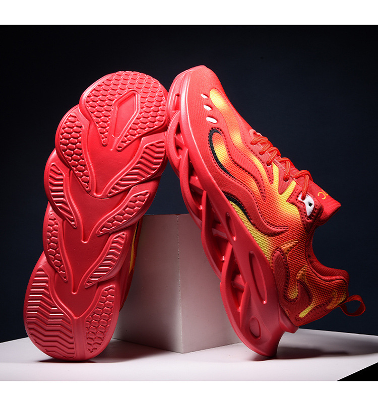 跨境外贸火焰休闲男鞋秋冬新款飞织透气轻便刀锋鞋潮流跑步运动鞋