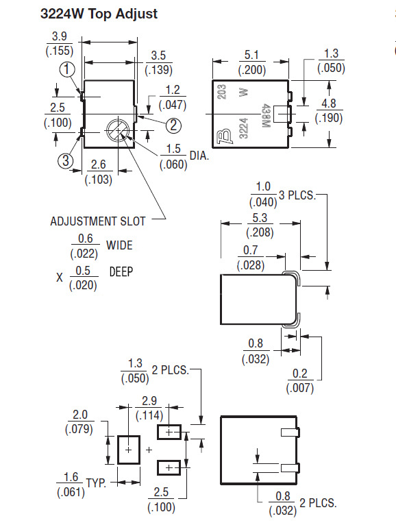 bourns 3224w-1-103e 10k 贴片 多圈精密可调电位器 微调电阻