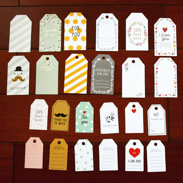 清仓50张双面印刷小清新zakka系列吊牌留言卡小卡片标签