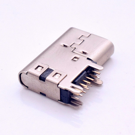 侧立式usb 3.1母座 14pin type c侧插快充插头侧插type-c