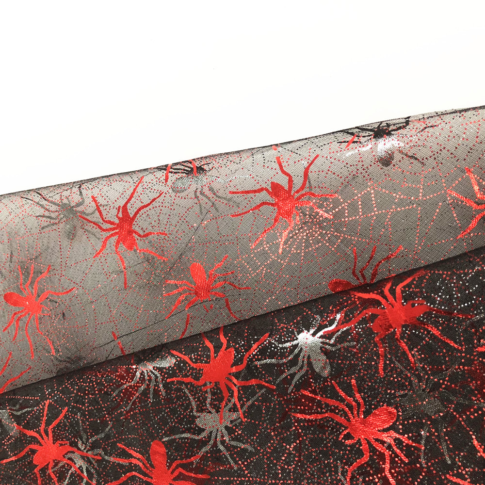 烫彩金欧根纱面料彩色蜘蛛万圣节专用面料25*20-阿里巴巴
