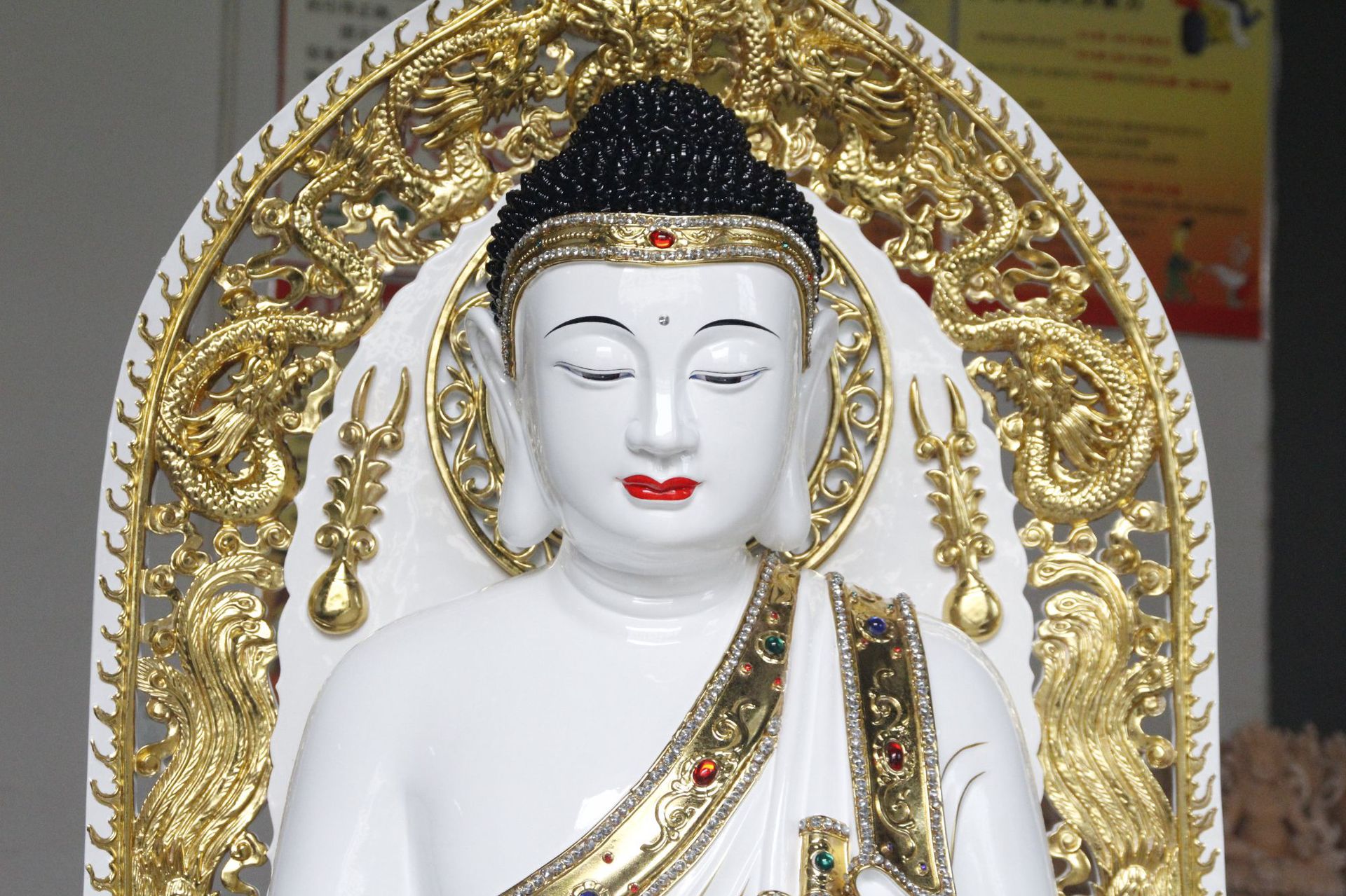 厂家订制110公分玉面佛像如来佛释迦佛药师佛阿弥陀佛供奉摆件