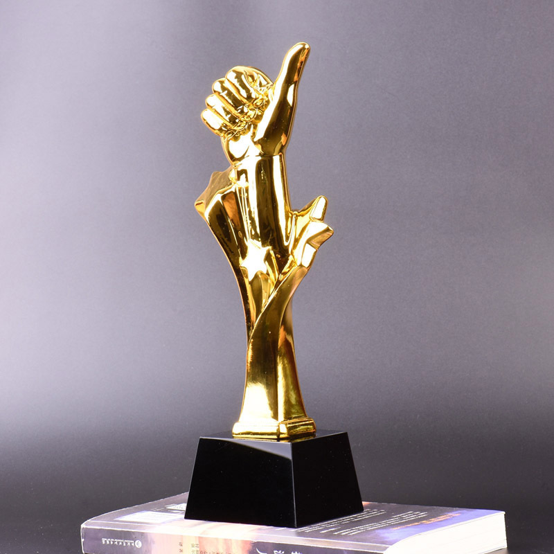 水晶奖杯_2019五星大拇指奖杯 金色树脂奖杯水晶定做 - 阿里巴巴