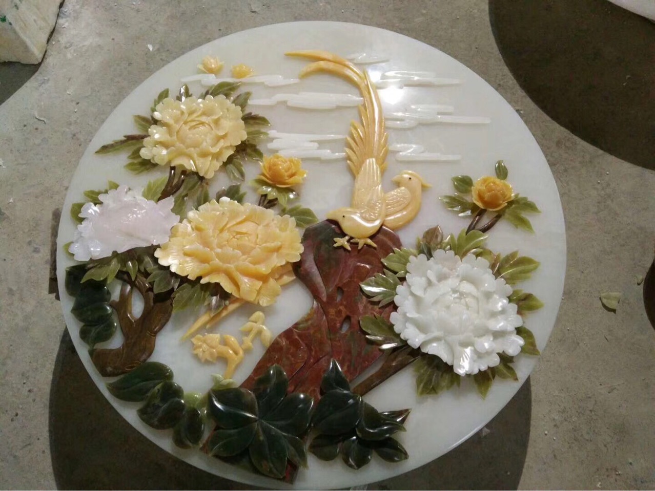 大理石彩雕,玉石彩雕背景画