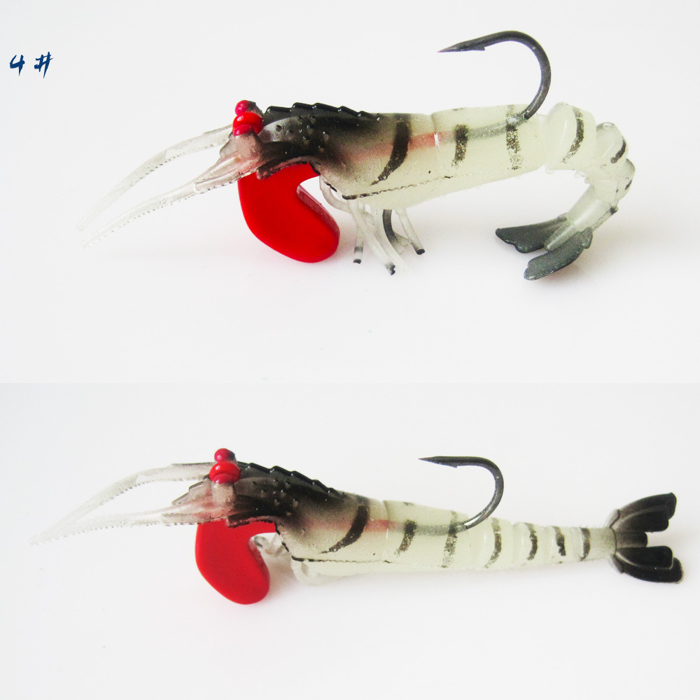 5cm/13克跳跳虾断节虾软虾夜光大虾路亚仿真虾软饵鱼饵