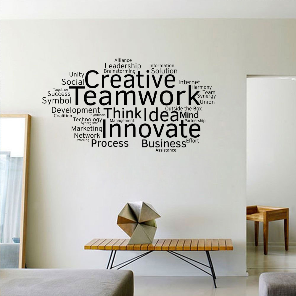 teamwork 英文字母可移除墙贴客厅卧室沙发背景墙批发 mu5033