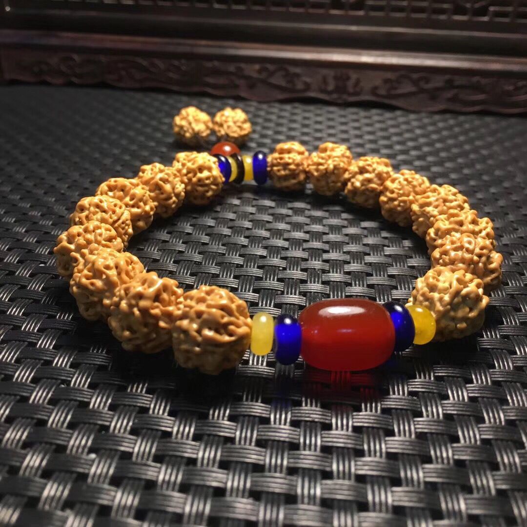 菩提五瓣小金刚手串龙纹黄金皮肉 diy款饰品美搭配饰手链念珠手链