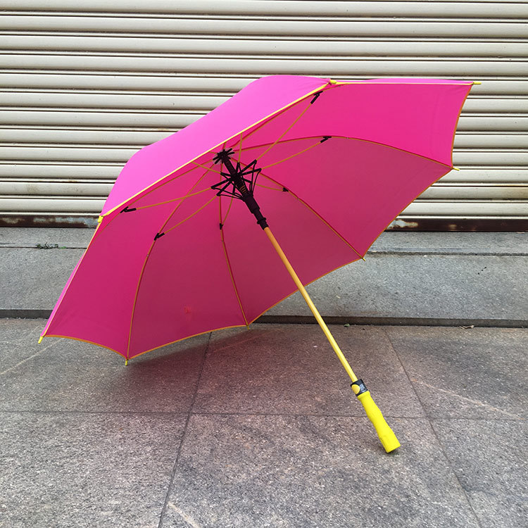 Colored Fiber Golf Umbrella Vinyl 27-Inch Long Handle Umbrella Automatic Straight Umbrella Umbrella Printing Logo Customization Umbrella