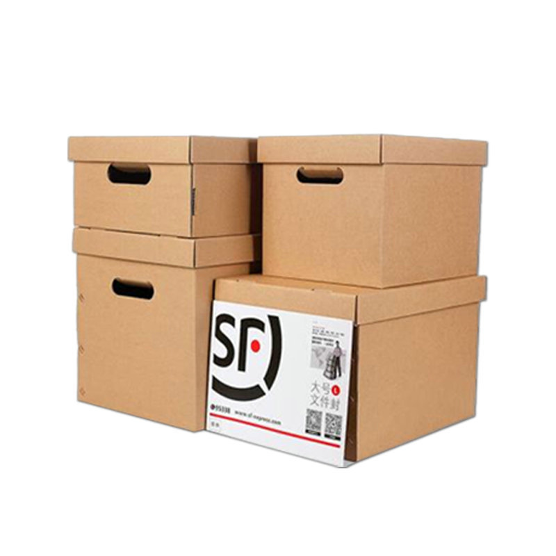 定制扣手环a4纸大小连盖整理储物箱包装盒纸箱 搬家纸箱收纳盒