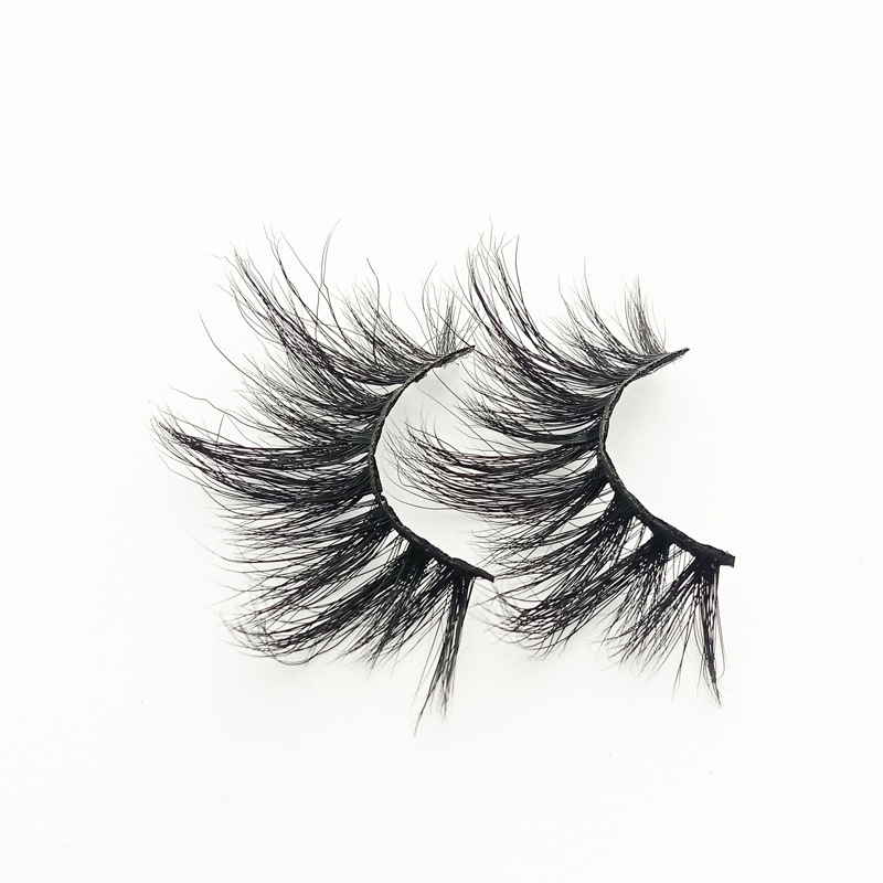 3D Mink Hair 25mm False Eyelashes One-Pair Package Thick Curl Eyelash Three-Dimensional Exaggerated Sample Card Wholesale