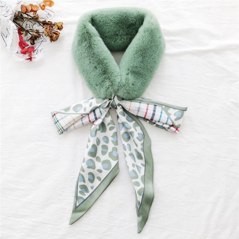 Korean Style Ins Style Cute Sweet Student Long Streamer Furry Scarf Factory Direct Supply Wholesale All-Match Furry Scarf