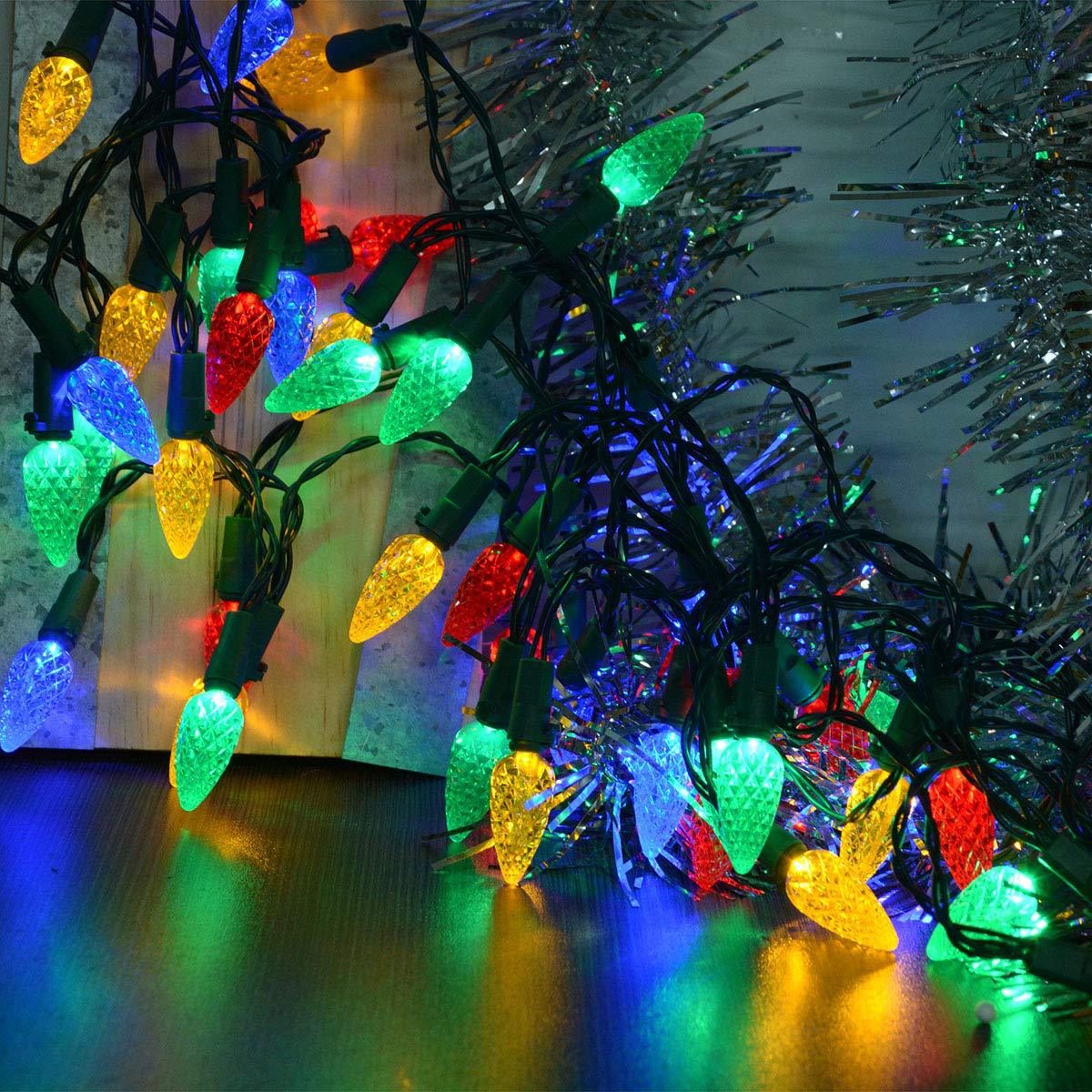 新满杰c6 c9全彩草莓led灯串节日装饰松果灯 户外防水多彩圣诞灯