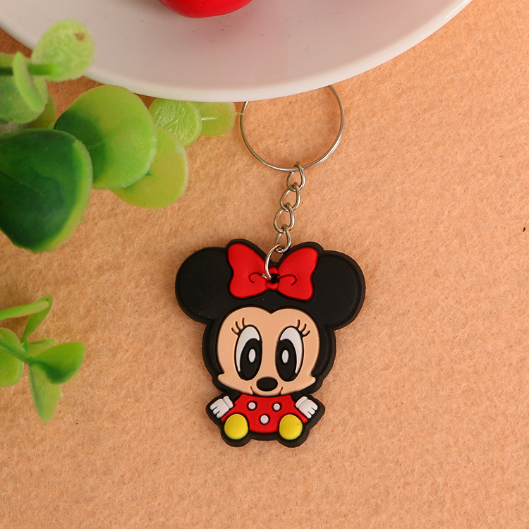 Korean Cartoon Pvc Flexible Glue Keychain Wholesale Creative Advertising Small Gift Silicone Car Key Ring Accessories