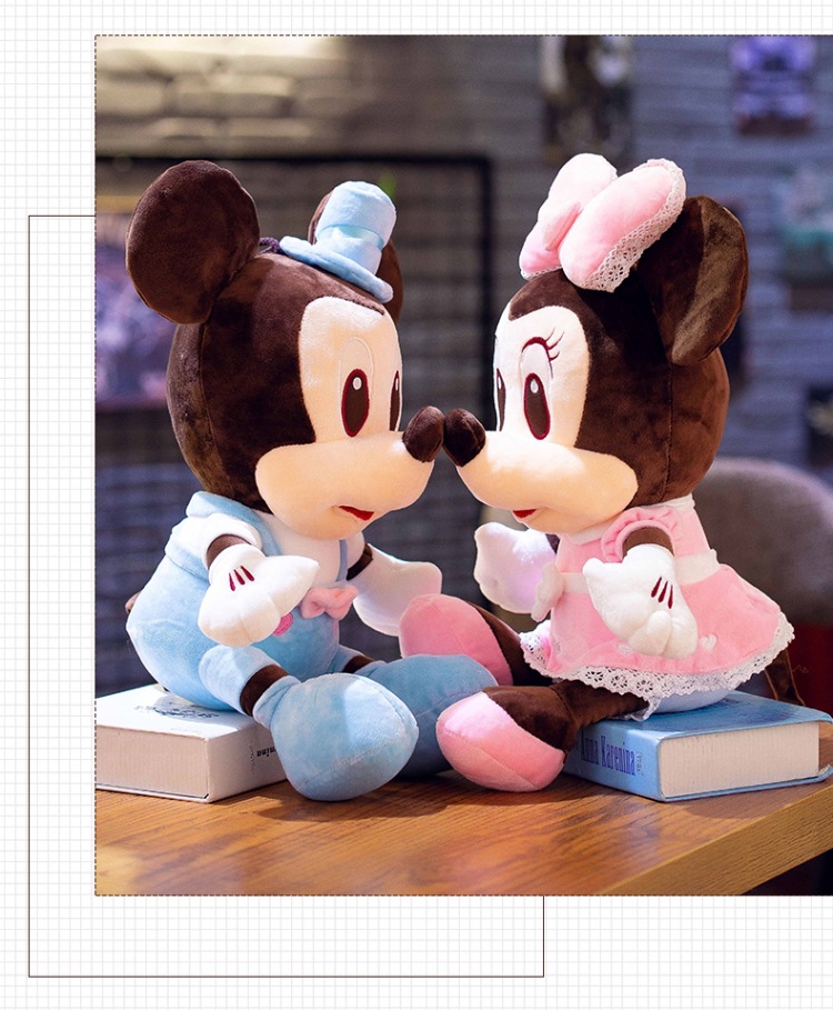 米奇毛绒玩具玩偶布娃娃情侣米妮公仔大号一对蓝|粉红代发动物公