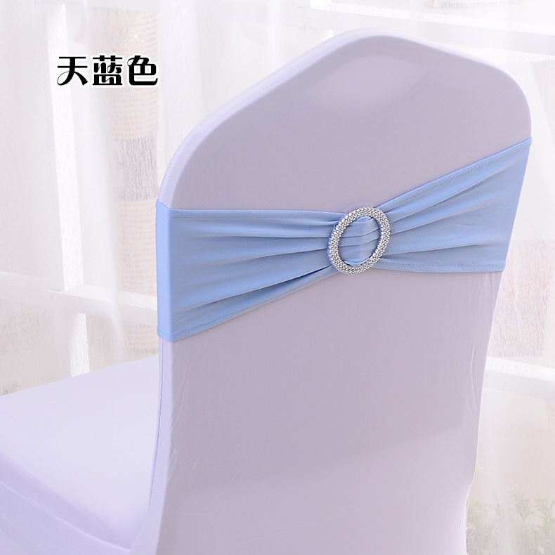 Hotel Elastic Chair Cover Decorative Buckle with Elastic Banquet Chair Cover Free Style Elastic Strap Bowknot at Chair Back