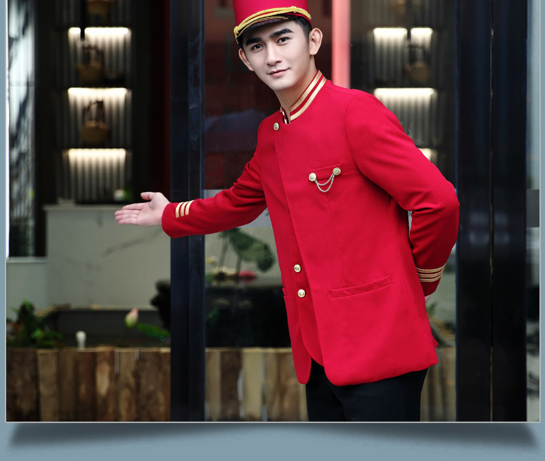 酒店门童工作服男宾馆会所迎宾接待泊车员制服长袖秋冬装酒店制服