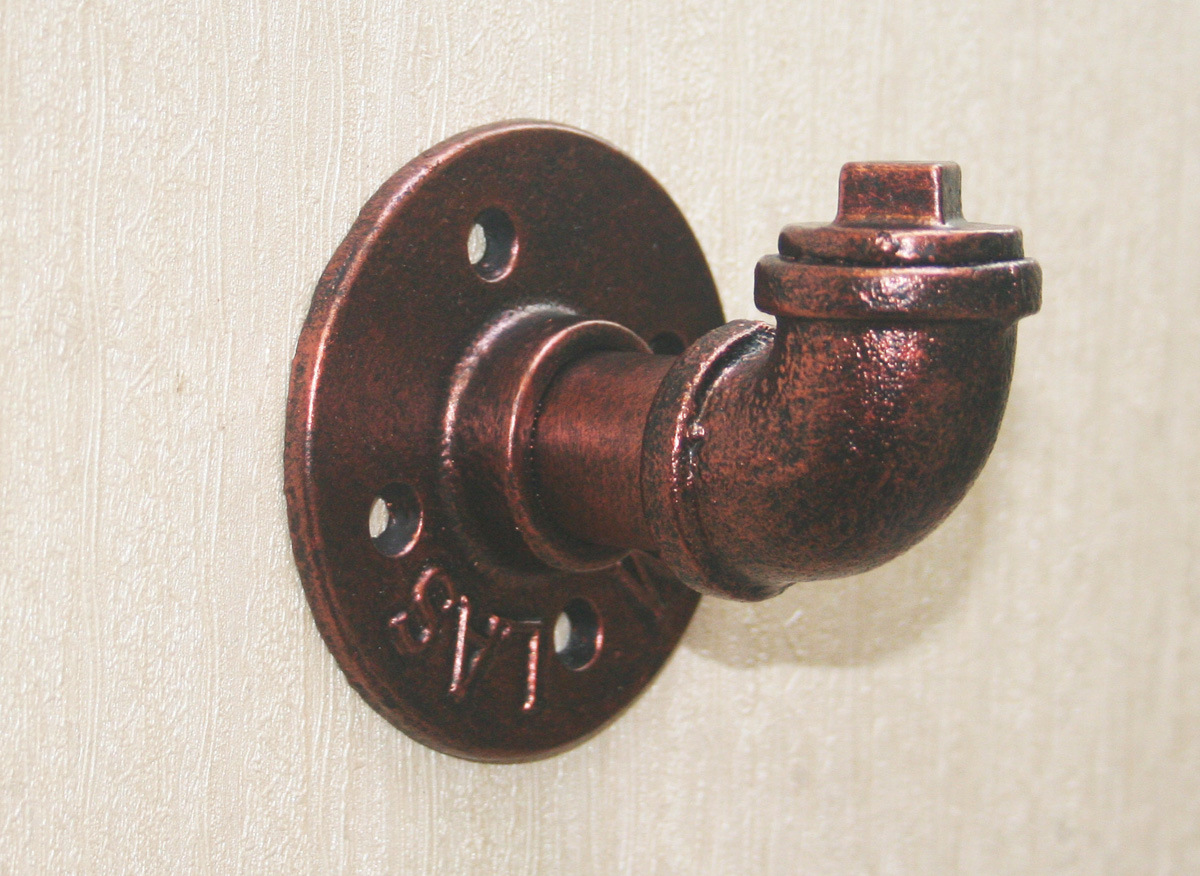 复古工业风挂钩水管架 墙上创意衣帽壁钩 简约家用毛巾铁艺壁挂架