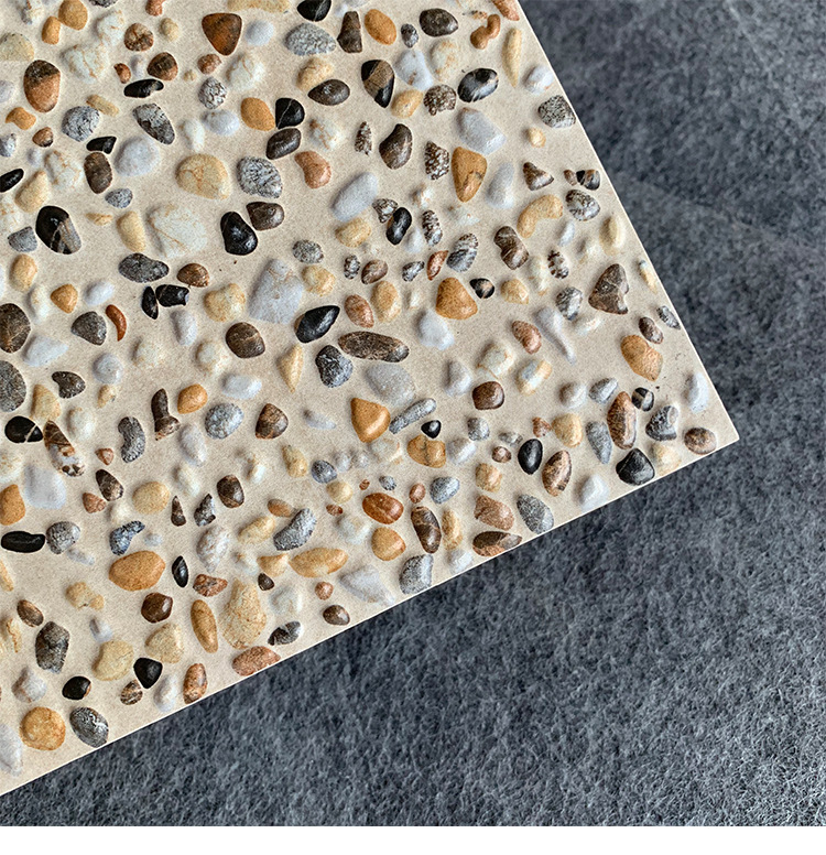 鹅卵石小地砖300*300田园仿古砖卫生间拼花砖 阳台露台花园防滑砖