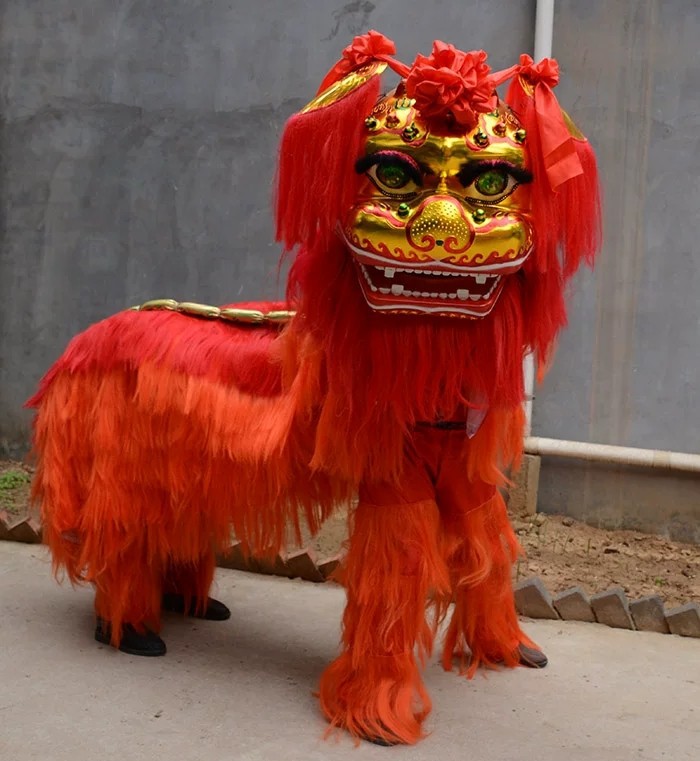 舞狮道具整套电镀舞狮子的狮子头成人双人款社火北狮京狮笑脸龙.