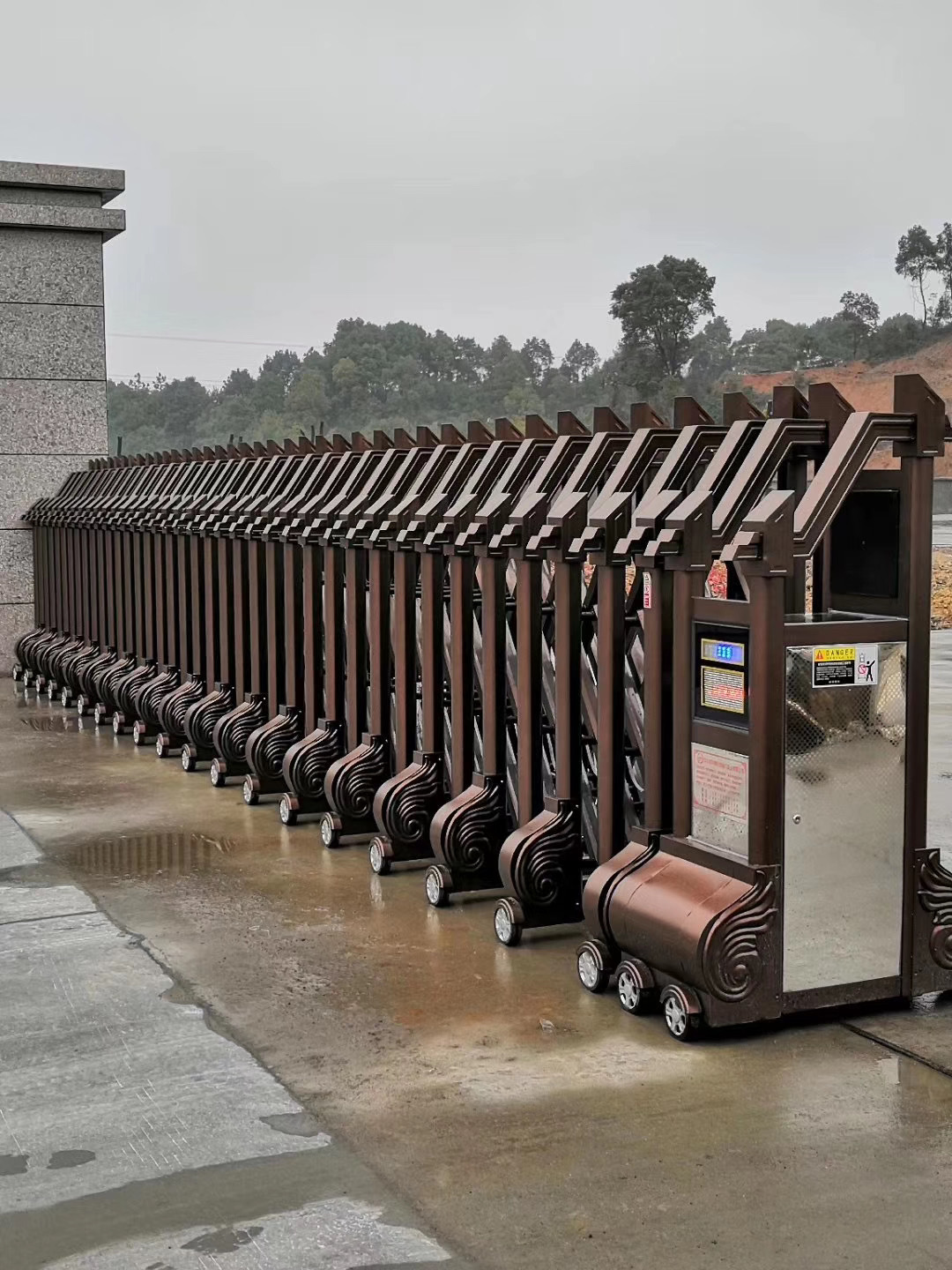 铝合金电动伸缩门 庭院单位学校工厂工地伸缩门厂家