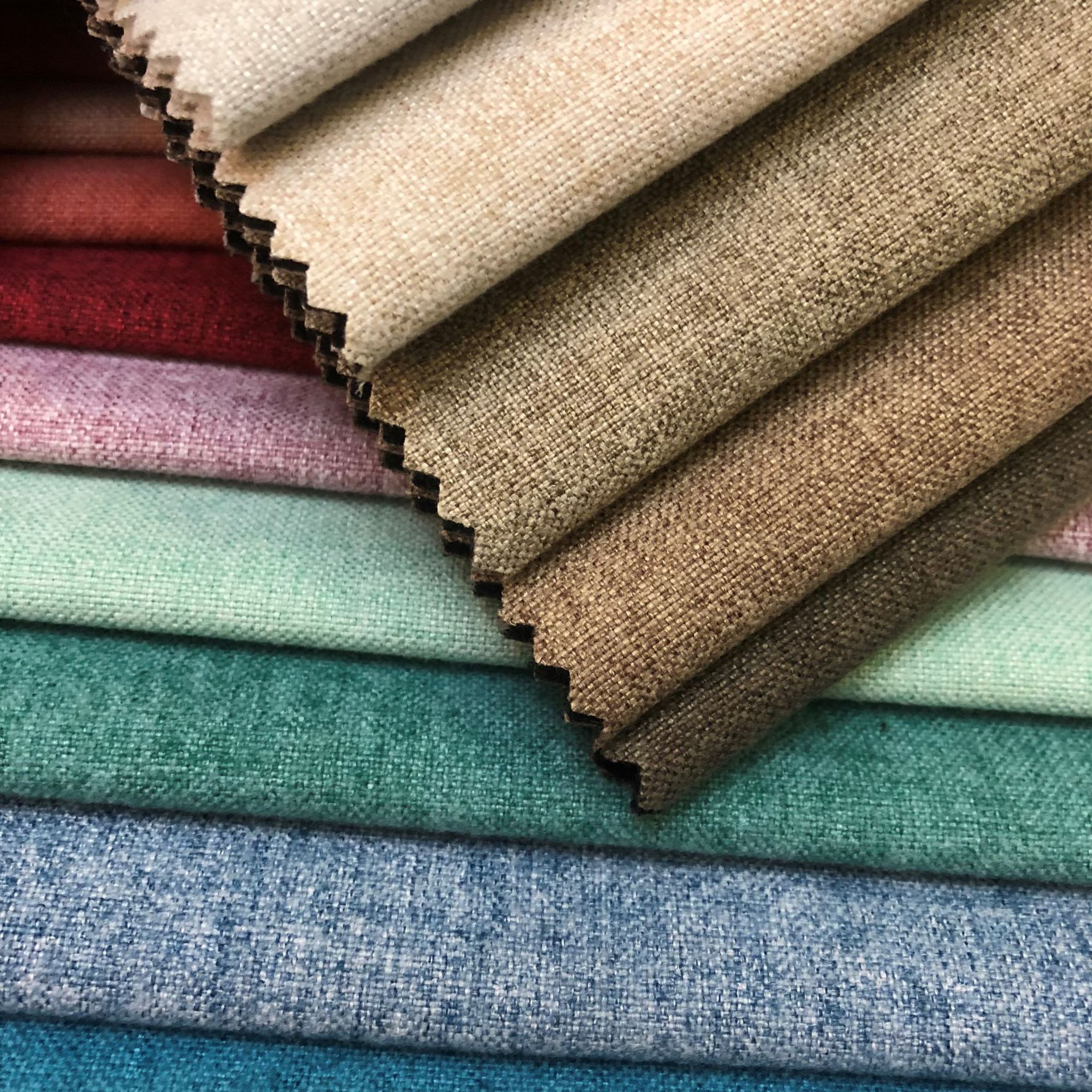 厂家批发加密外贸磨毛布沙发布料磨毛绒布沙发套布软包布靠垫面料