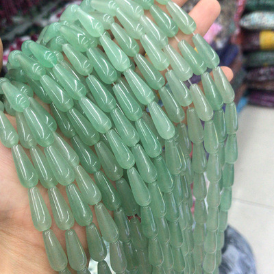 批发8*20天然石东陵玉水滴 水滴型发簪散珠 耳环水晶diy饰品配件